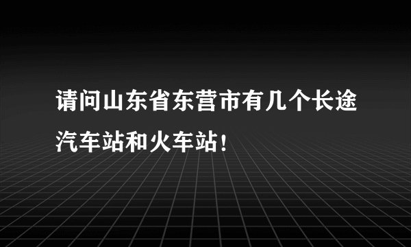 请问山东省东营市有几个长途汽车站和火车站！