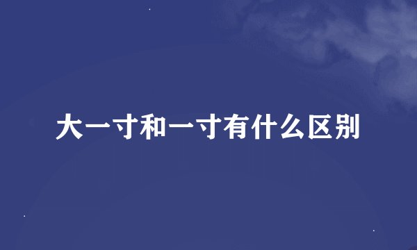 大一寸和一寸有什么区别