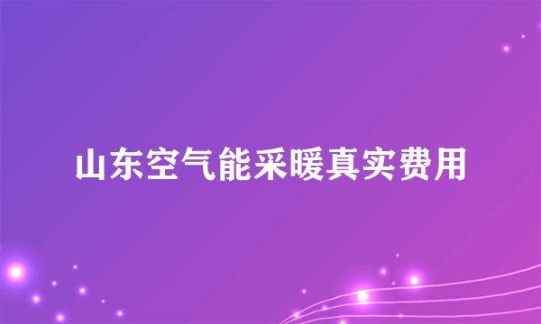 山东空气能采暖真实费用