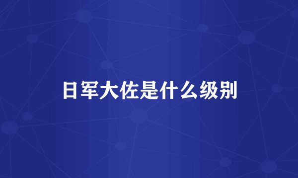 日军大佐是什么级别