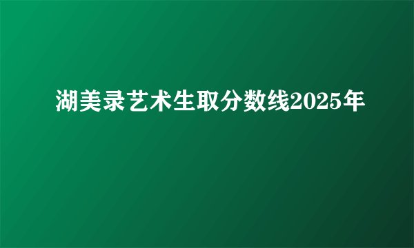 湖美录艺术生取分数线2025年