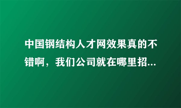 中国钢结构人才网效果真的不错啊，我们公司就在哪里招到了所需的人才，应该比钢构英才好些吧？