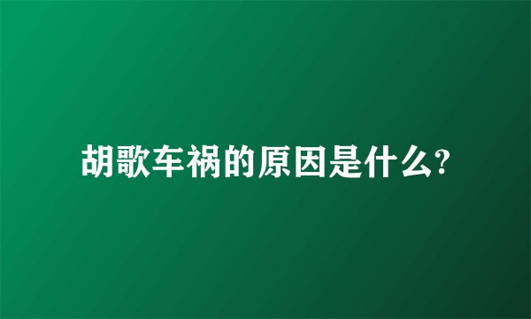 胡歌车祸的原因是什么?