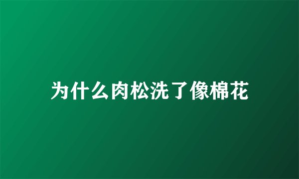 为什么肉松洗了像棉花
