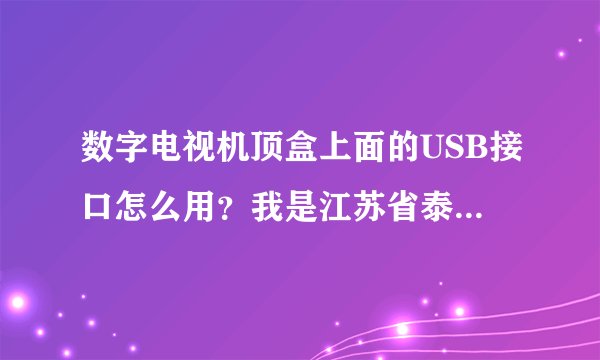 数字电视机顶盒上面的USB接口怎么用？我是江苏省泰州市的，是新一代的机顶盒，比南京第一代的要新