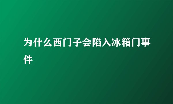 为什么西门子会陷入冰箱门事件