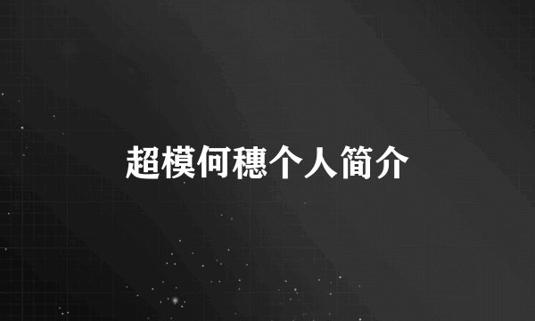 超模何穗个人简介