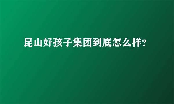 昆山好孩子集团到底怎么样？