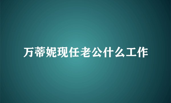 万蒂妮现任老公什么工作
