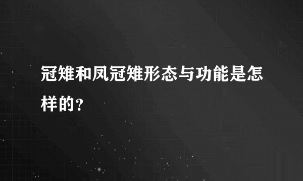 冠雉和凤冠雉形态与功能是怎样的？