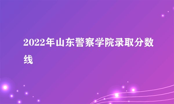 2022年山东警察学院录取分数线