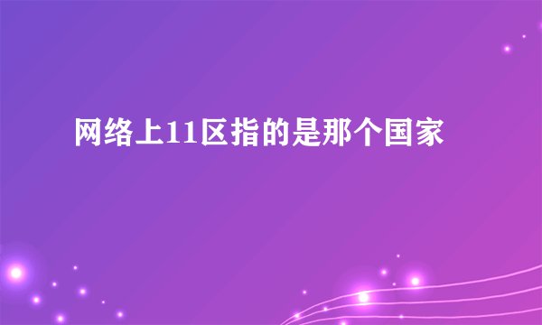 网络上11区指的是那个国家