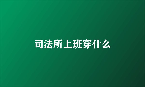 司法所上班穿什么