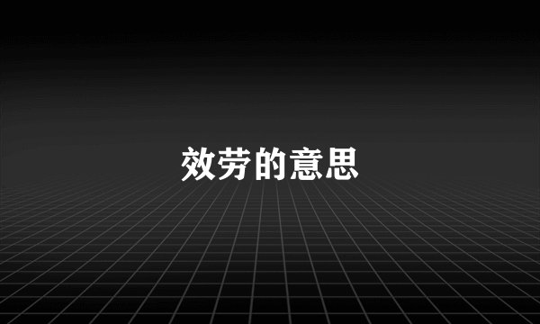 效劳的意思