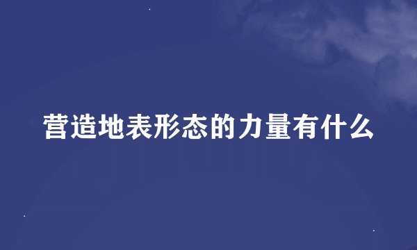 营造地表形态的力量有什么