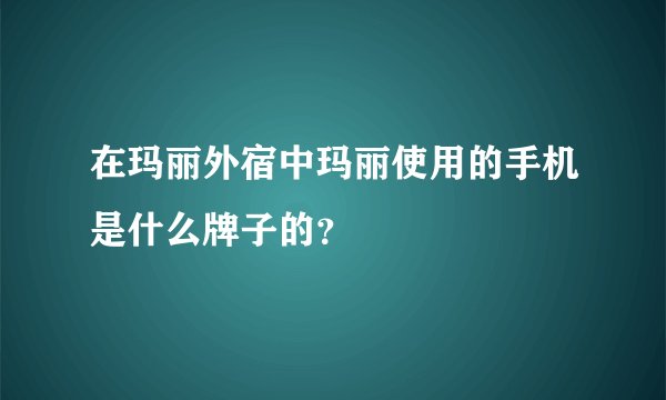 在玛丽外宿中玛丽使用的手机是什么牌子的？