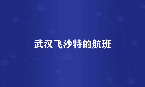 武汉飞沙特的航班