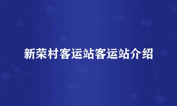 新荣村客运站客运站介绍