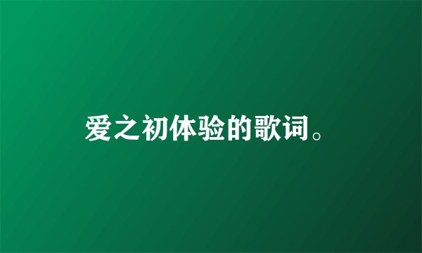 爱之初体验的歌词。