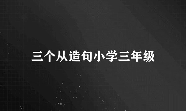 三个从造句小学三年级