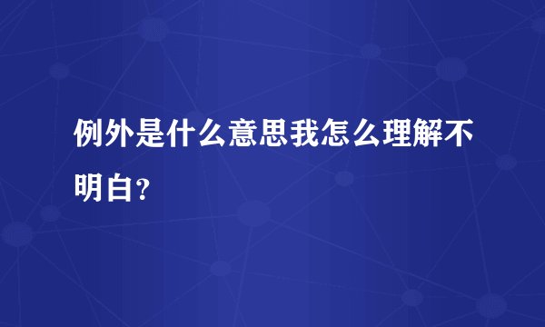 例外是什么意思我怎么理解不明白？