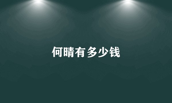 何晴有多少钱