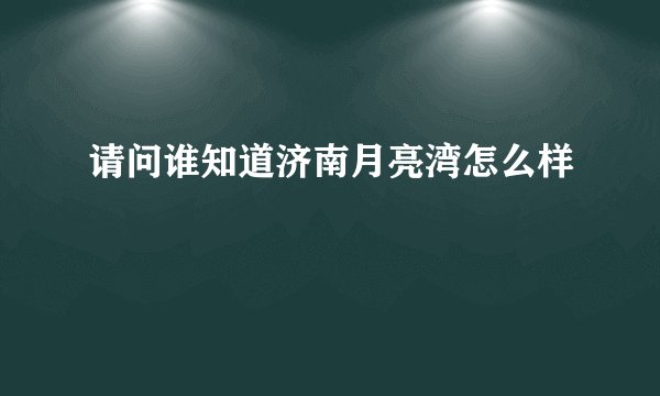 请问谁知道济南月亮湾怎么样