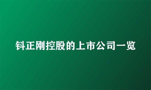 钭正刚控股的上市公司一览