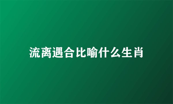 流离遇合比喻什么生肖