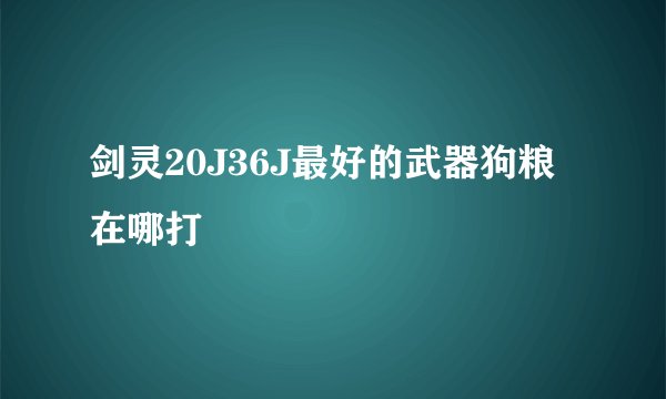 剑灵20J36J最好的武器狗粮在哪打
