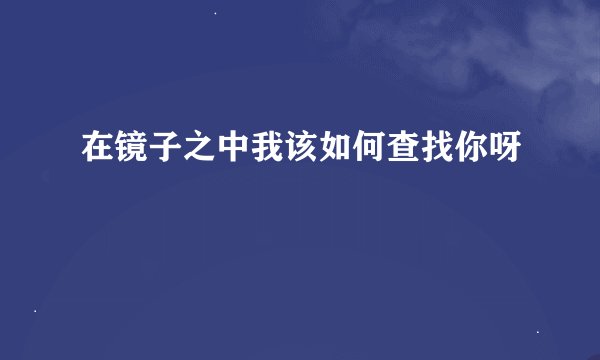 在镜子之中我该如何查找你呀