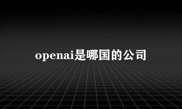 openai是哪国的公司