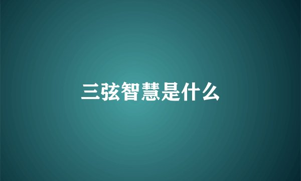 三弦智慧是什么