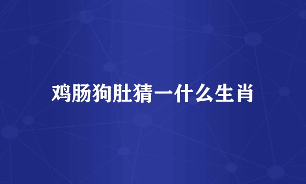 鸡肠狗肚猜一什么生肖