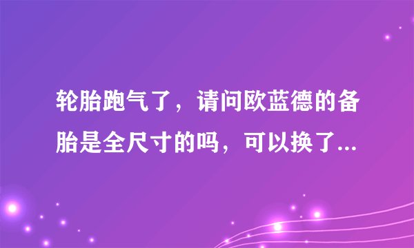 轮胎跑气了，请问欧蓝德的备胎是全尺寸的吗，可以换了一直用吗？