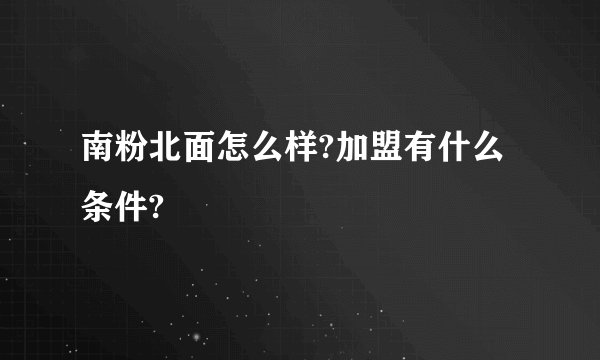 南粉北面怎么样?加盟有什么条件?