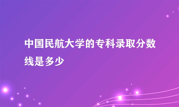 中国民航大学的专科录取分数线是多少