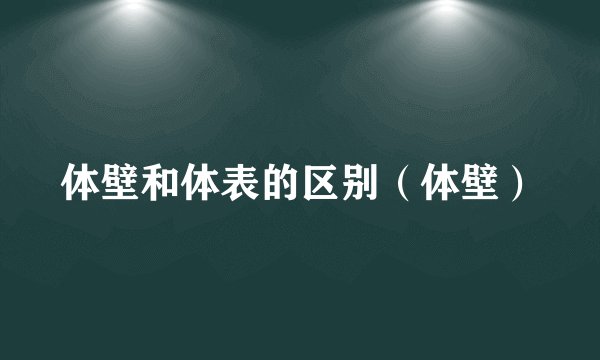 体壁和体表的区别（体壁）