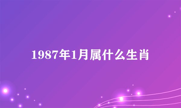 1987年1月属什么生肖