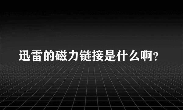 迅雷的磁力链接是什么啊?