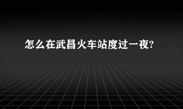 怎么在武昌火车站度过一夜?