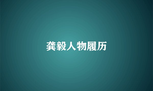 龚毅人物履历