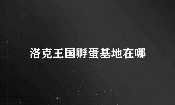 洛克王国孵蛋基地在哪