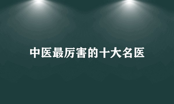 中医最厉害的十大名医