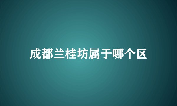 成都兰桂坊属于哪个区