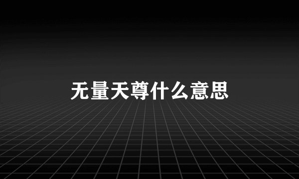 无量天尊什么意思