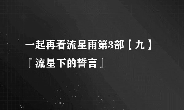 一起再看流星雨第3部【九】『流星下的誓言』