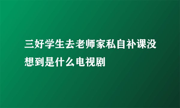 三好学生去老师家私自补课没想到是什么电视剧