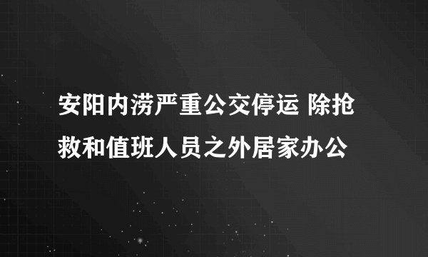 安阳内涝严重公交停运 除抢救和值班人员之外居家办公