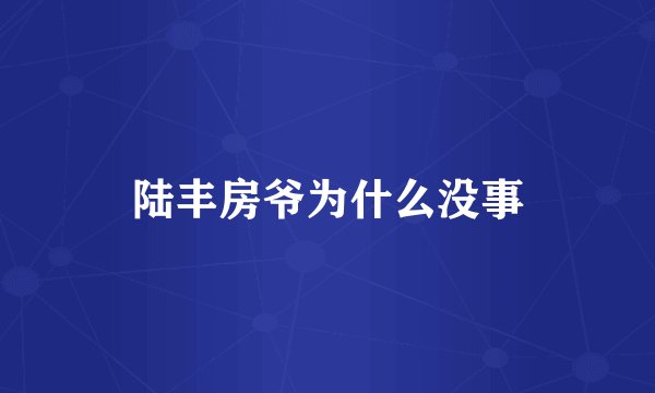 陆丰房爷为什么没事